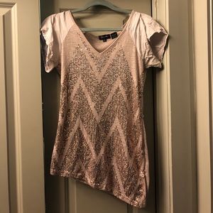 Miss Me Assymetrical V Neck Top- Size Large